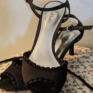 Size 9 Kelly & Katie black satin kitten heels